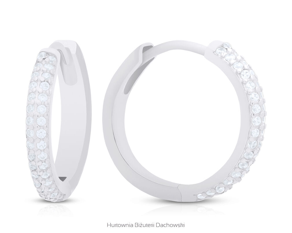 Kolczyki koła srebrne z cyrkoniami pr.925