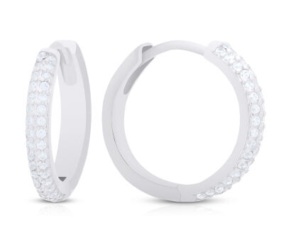 Kolczyki koła srebrne z cyrkoniami pr.925