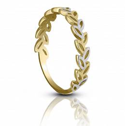 Złoty pierścionek z dodatkiem białego złota