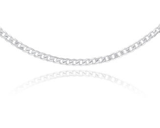 Łańcuszek srebrny rodowany splot pancerka - 2