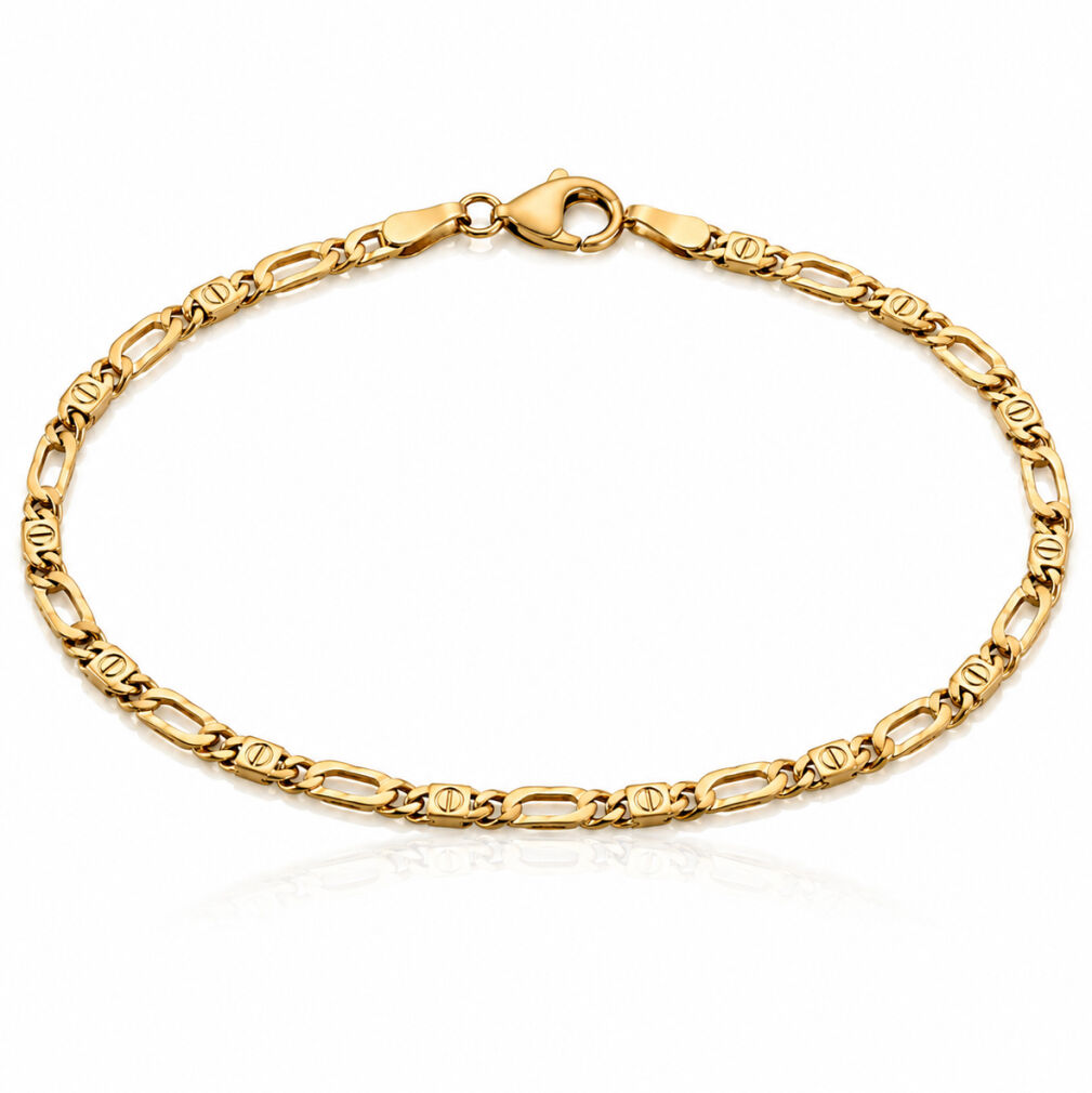 Złota bransoletka 585 elegancka z połyskiem