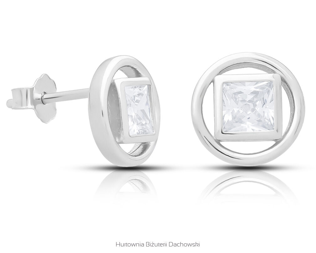 Kolczyki srebrne sztyfty z cyrkonią pr.925