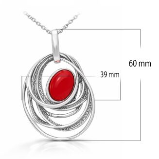 Zawieszka srebrna 925 z koralem - 3
