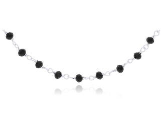 Naszyjnik srebrny z czarnymi cyrkoniami pr.925 - 2
