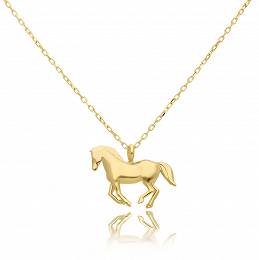 Złoty łańcuszek damski z gładkim koniem pr.585