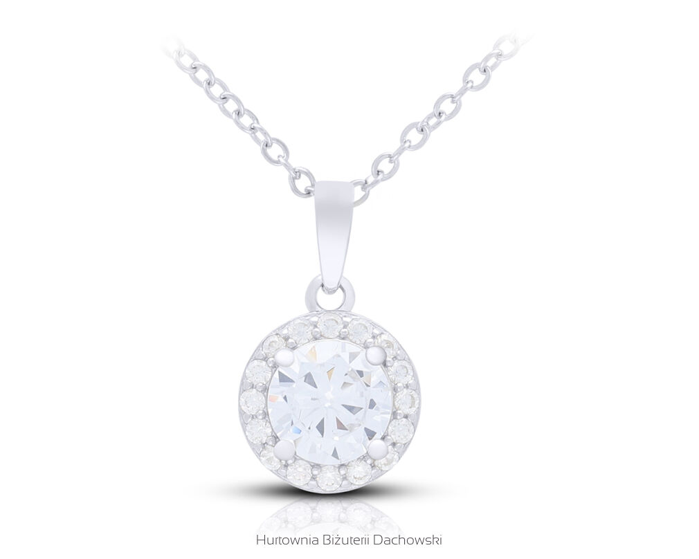 Naszyjnik srebrny z okrągłą zawieszką pr.925