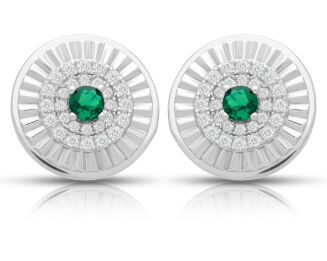 Kolczyki srebrne sztyfty zielona cyrkonia pr.925 - 2