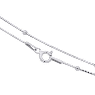 Naszyjnik srebrny 925 żmijka z gładkimi kuleczkami - 2