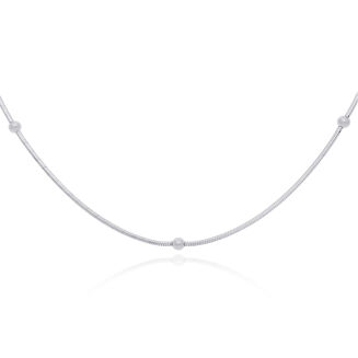 Naszyjnik srebrny 925 żmijka z gładkimi kuleczkami - 3