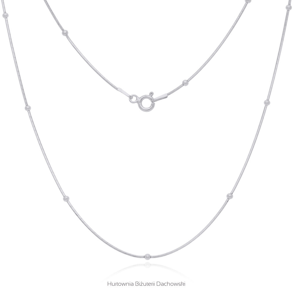 Naszyjnik srebrny 925 żmijka z gładkimi kuleczkami