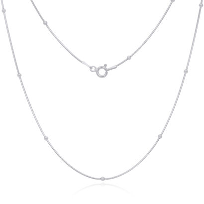 Naszyjnik srebrny 925 żmijka z gładkimi kuleczkami