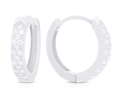 Kolczyki srebrne koła z cyrkoniami pr.925