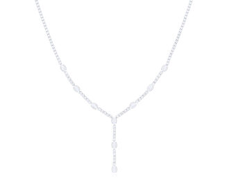 Naszyjnik srebrny elegancka Kolia z cyrkoniami - 3