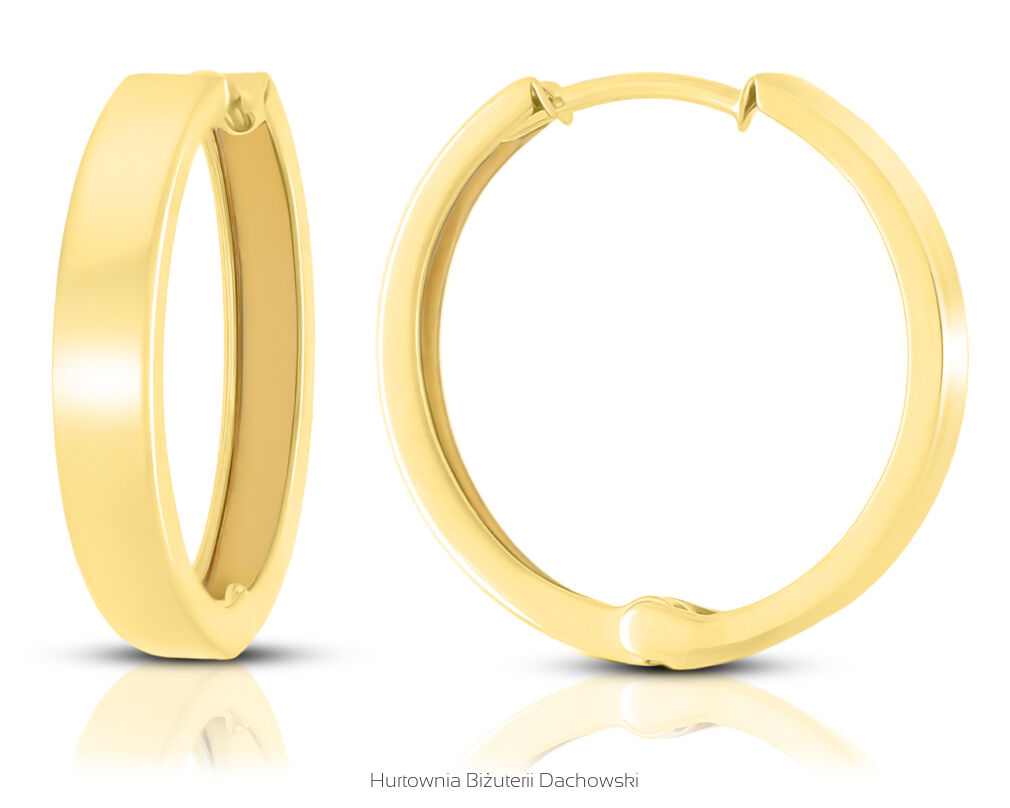 Kolczyki koła złote 585 gładkie szerokie
