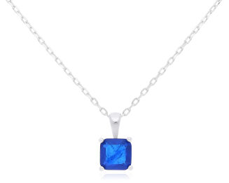 Naszyjnik srebrny z granatowym Rock Crystal - 2