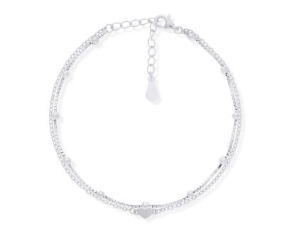 Bransoletka srebrna podwójna serce pr.925