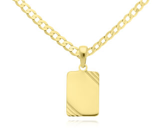 Złota blaszka zawieszka gładka pr.585 - 3