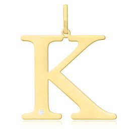 Złota literka K z brylantem duża pr.585