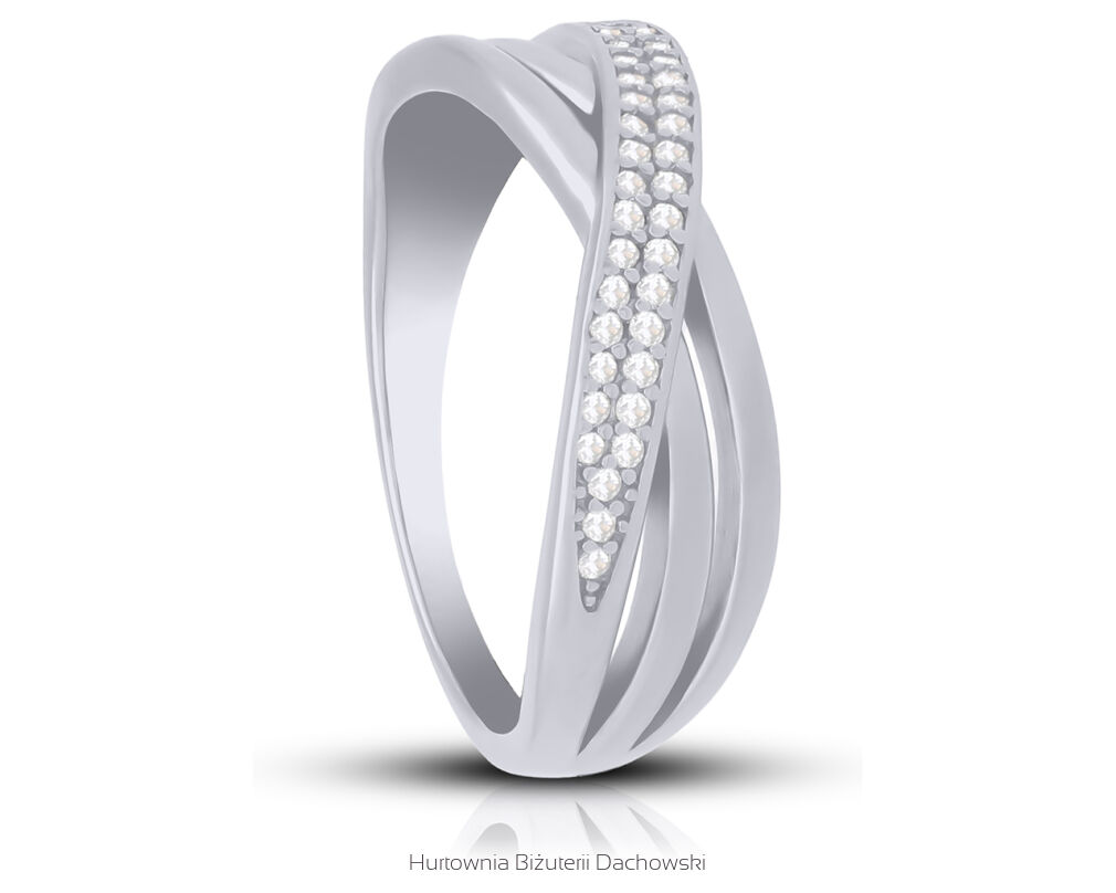 Pierścionek srebrny z cyrkoniami pr. 925