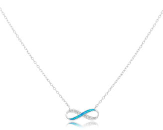 Naszyjnik srebrny z infinity opal i cyrkonie - 3