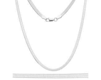 Łańcuszek srebrny rodowany damski taśma płaska - 2