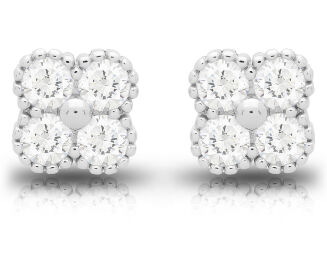 Kolczyki srebrne sztyfty kwiaty cyrkonie pr.925 - 2