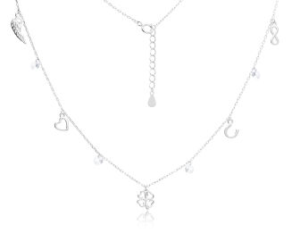 Naszyjnik srebrny koniczyna serce infiniti pr.925 - 2