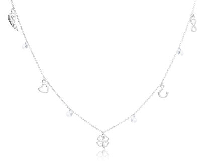 Naszyjnik srebrny koniczyna serce infiniti pr.925