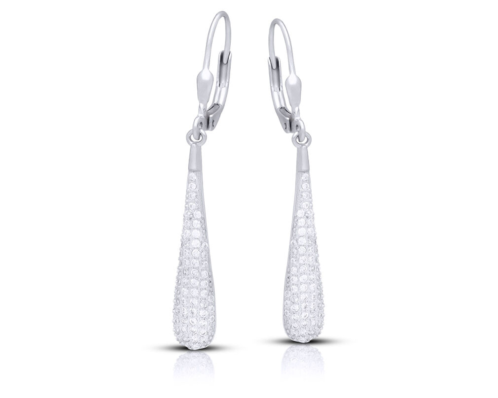 Eleganckie kolczyki srebrne 925 wydłużone łezki