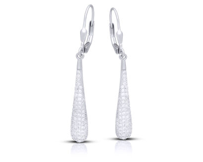 Eleganckie kolczyki srebrne 925 wydłużone łezki