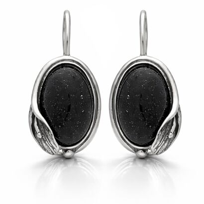 Kolczyki srebrne wiszące z Nocą Kairu pr.925