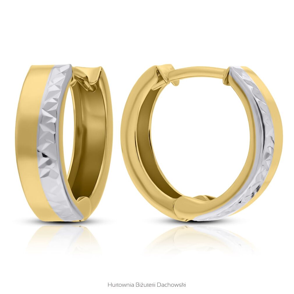 Kolczyki złote 585 dwukolorowe koła