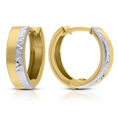 Kolczyki złote 585 dwukolorowe koła