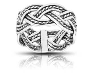 Pierścionek srebrny szeroki pr.925 - 2