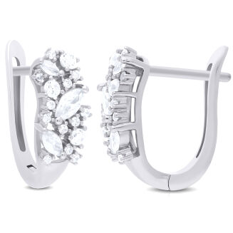 Kolczyki srebrne 925 angielskie bogato zdobione - 3