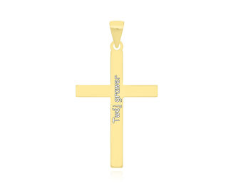 Krzyżyk srebrny pozłacany męski gładki pr.925 - 4