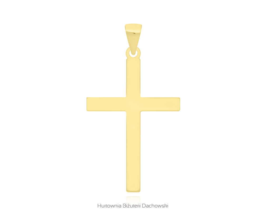 Krzyżyk srebrny pozłacany męski gładki pr.925