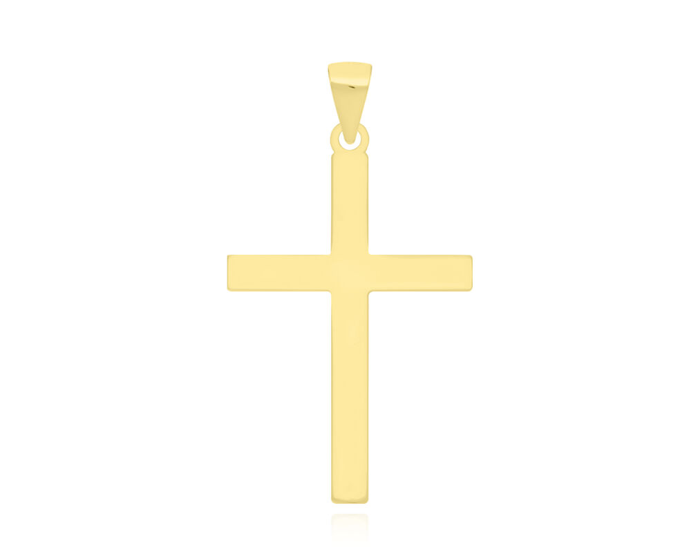 Krzyżyk srebrny pozłacany męski gładki pr.925