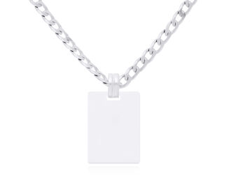 Srebrna zawieszka męska blaszka gładka pr.925 - 3
