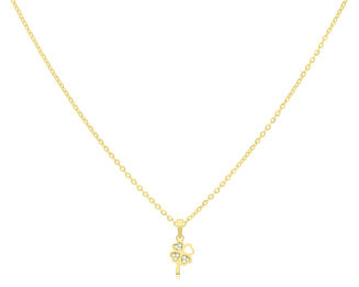 Złota zawieszka koniczynka cyrkonie pr.585 - 2