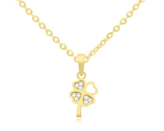 Złota zawieszka koniczynka cyrkonie pr.585 - 3