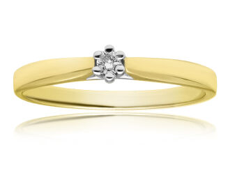 Pierścionek złoty 585 z brylantem 0,04 ct - 3