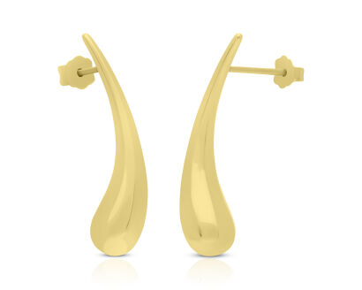 Złote kolczyki sztyfty gładkie srebro pr.925