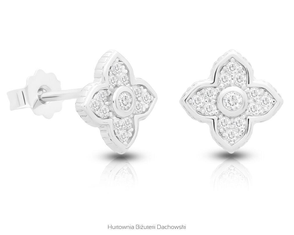 Kolczyki srebrne sztyfty z cyrkoniami pr.925