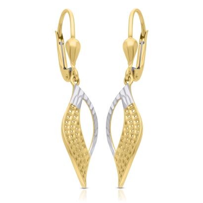 Kolczyki złote 585 ażurowe dwukolorowe