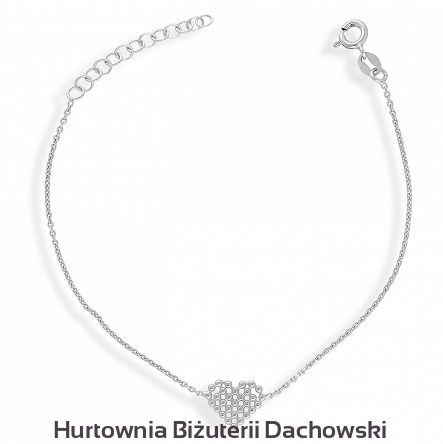 Bransoletka srebrna z serduszkiem pr.925
