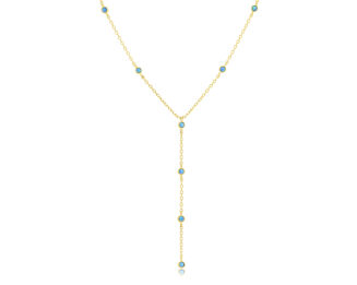 Naszyjnik srebrny pozłacany z opalem krawatka - 3