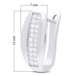 Kolczyki srebrne 925 angielskie z cyrkoniami - 2