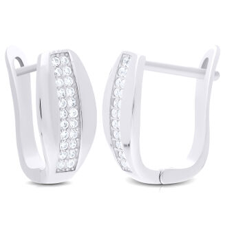 Kolczyki srebrne 925 angielskie z cyrkoniami - 3