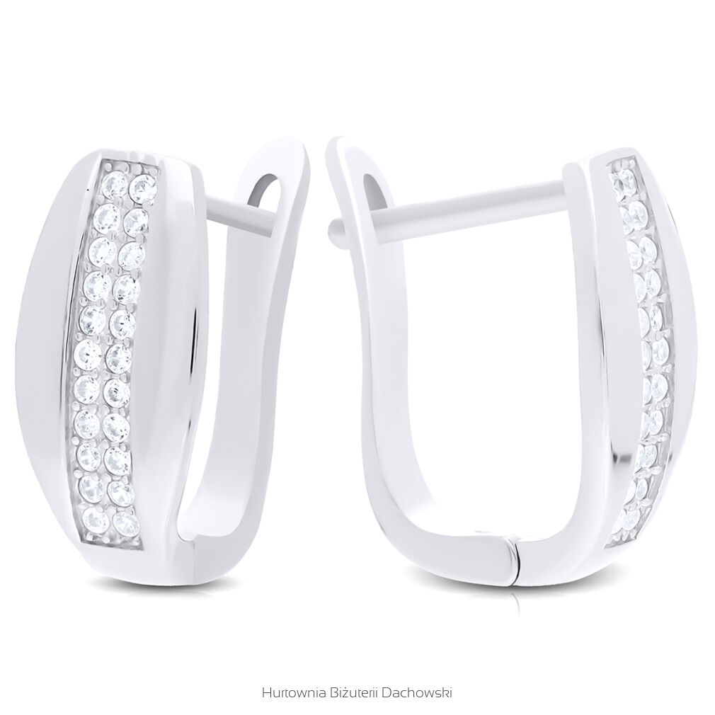 Kolczyki srebrne 925 angielskie z cyrkoniami